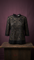 Black Lace Embroidered Blouse