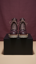 Leather Lace-Up Platform Boots